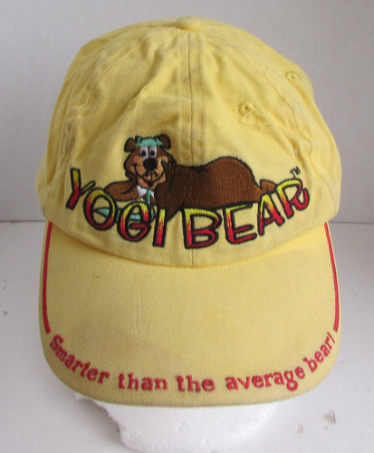 VINTAGE 2003 Jellystone Park Camp Resorts Yogi Bear Embroidered Yellow Hat Cap