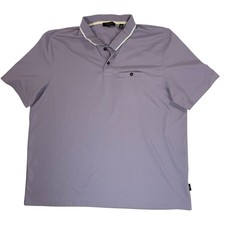 Ted Baker London Men s XL Lavender Polo Shirt Cotton Blend Retro Vibe Spring