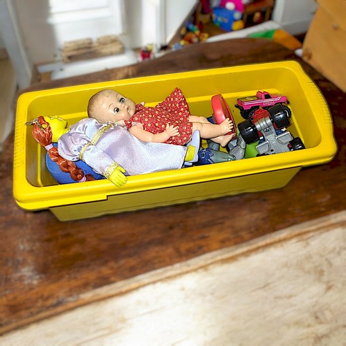 Cubby Storage Bin of Misc. Kids Toys - Picture 1 of 6
