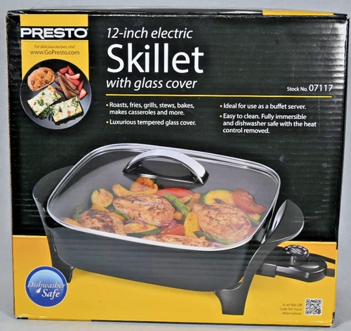 NEW Presto 12" Electric Skillet w/ Glass Cover #07117