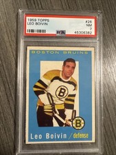 1959 Topps #26 Leo Boivin, PSA 7 #45306382, Boston Bruins