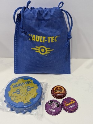 Vault-Tec Fallout Bottle Opener Bottle Cap Set with Drawstring Bag Vault Boy 
