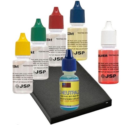 Gold Silver Testing Kit 10K 22K Solutions with Neutralizer & Stone