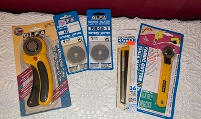 NEW 5pc Vintage OLFA RTY-2/DX , RTY-1/G Rotary Cutter RB45-1 Blades 45mm 28mm