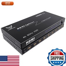 DiamondTiger V1082 8 Port 4K@60Hz HDMI Splitter 1 in 8 Out for PS5 TV Projector