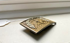 NCO Officer Belt Buckle, Cast Brass w/Silver Plate on Wreath — photo 3