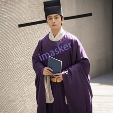 Ancient Hanfu Film Television Costume Tang Song Dynasties Men Round Necked Robe