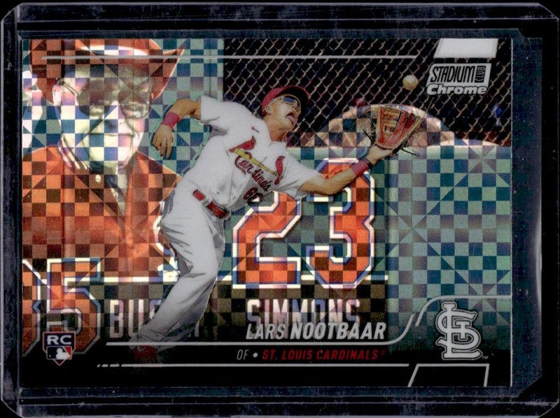 2022 Topps Stadium Club Chrome Lars Nootbaar RC X Fractor Rookie #186 Cardinals
