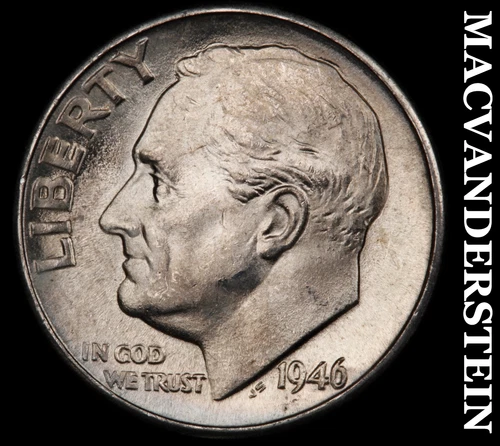 1946-D Roosevelt Dime- Choice Gem Brilliant Uncirculated Luster #i7421