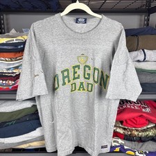 Vintage 90s University of Oregon Dad T-Shirt Heather Gray JanSport USA Made L