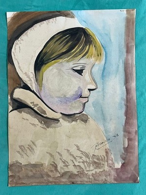 pablo picasso drawing and painting on old paper signed stamped vintage