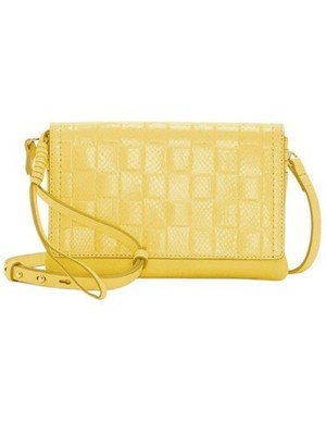 NWT Vince Camuto Leather Corah Crossbody Clutch Wristlet Bag Yellow Retail $128