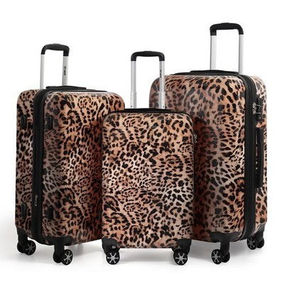 Expandable Luggage Set 3 Piece 21''26''30'' Black Hardshell Suitcase with TSA Lock