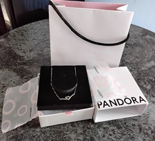 Pandora Silver WishBone Heart  Necklace  With. Box, Bag + Receipt.  399273C01-45