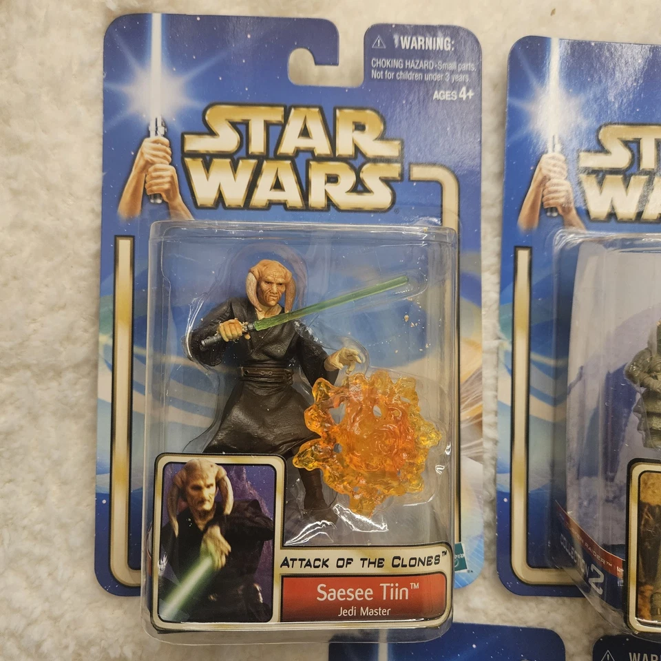 Лот 5 STAR WARS 2002 нападение клонов фигурки коллекции 2 винтажный прозрачный пузырь - Изображение 3 из 4