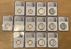 2017-S Kennedy 50c / Lincoln Cent Enhanced NGC SP70 225th Lot Of (14) Coins