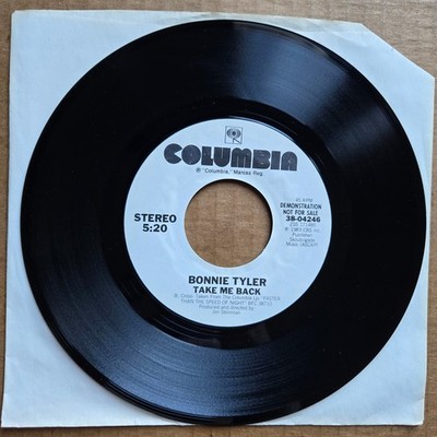 BONNIE TYLER Take Me Back DJ PROMO Columbia POP 45 7'' Record Vinyl