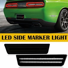 For 08-14 11-14 Challenger Dodge Charger Smoked Rear LED Side Marker Light White