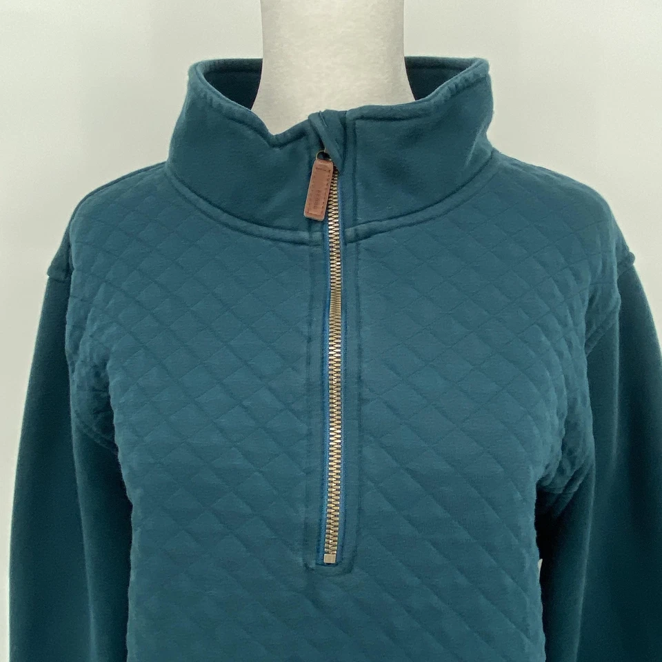 Толстовка женская L.L.Bean 2X Plus бирюзовая стеганая четверть квадратного ярда на молнии с ложным вырезом на открытом воздухе - Изображение 3 из 4