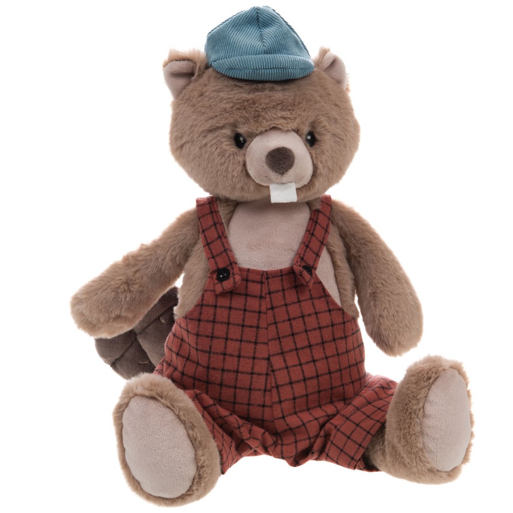Peluche Victor le castor marron de 20 cm, idéale pour la sieste