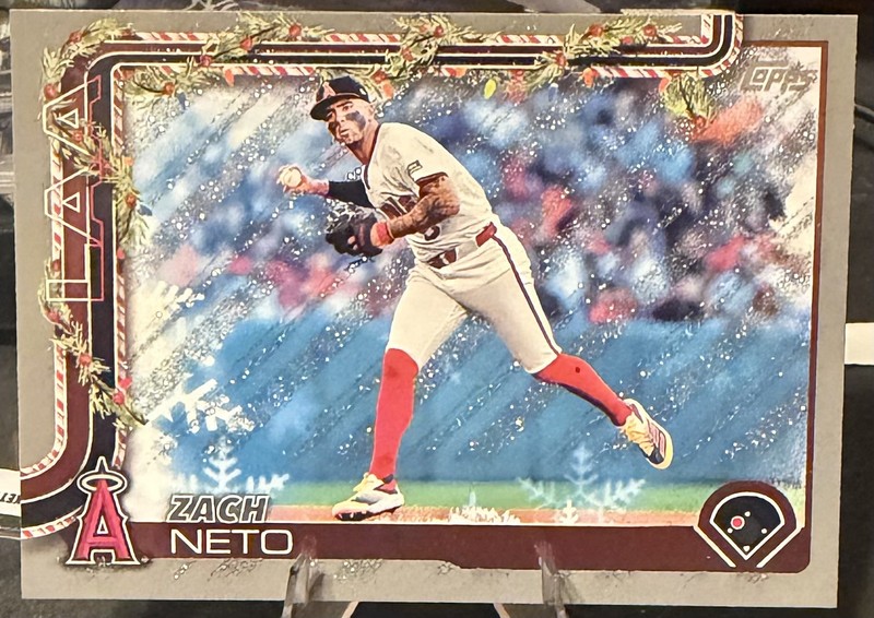 2025 Topps Holiday - Zach Neto #H149 Holiday Silver Glitter