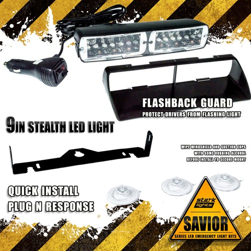 16 LED luz de tablero parabrisas flash de advertencia camioneta luz BLANCA - Imagen 5 de 6