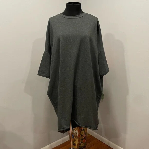 City Chic Oversize Knit Tee Charcoal Gray 16