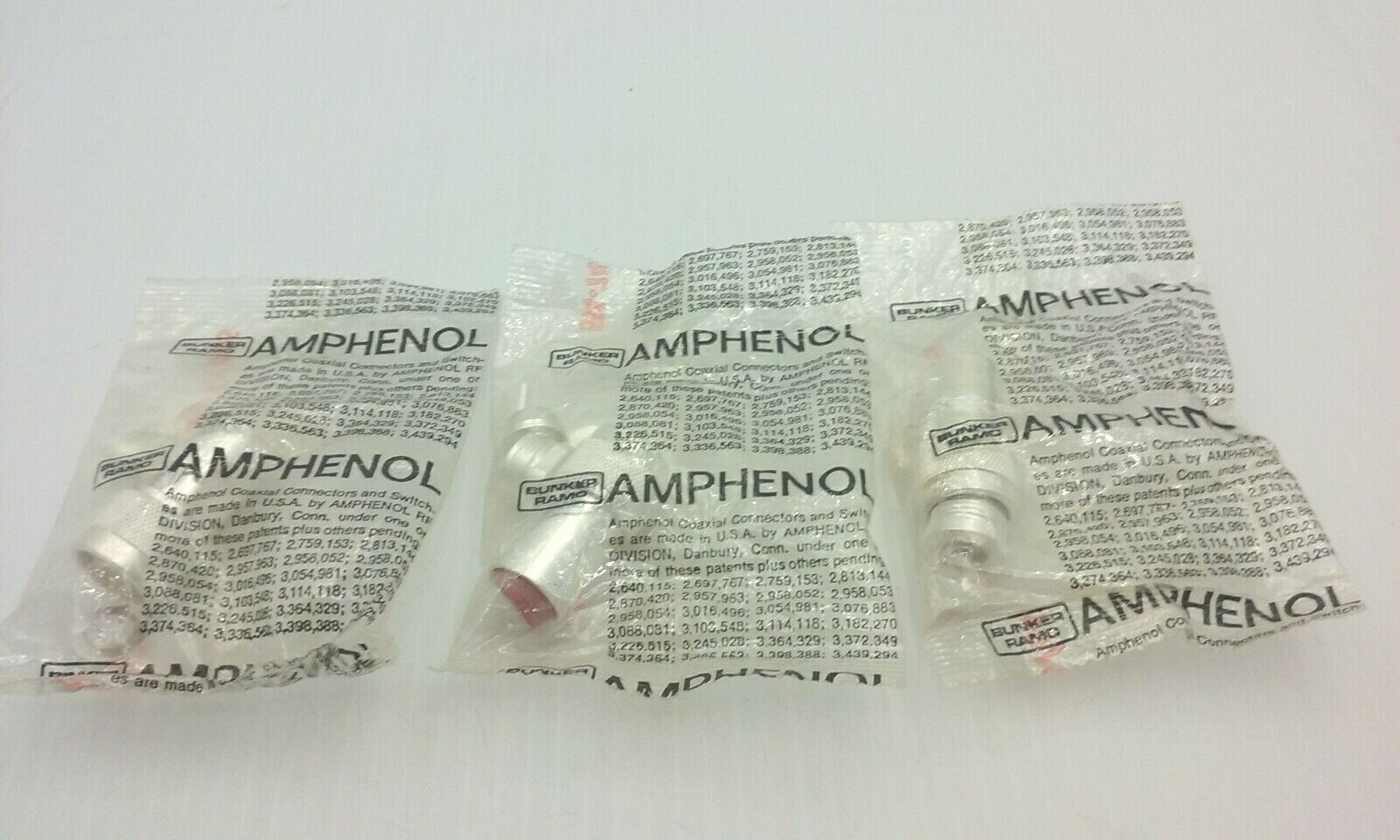 AMPHENOL UG-18B/U RF COAXIAL CONNECTOR (LOT OF 3) NIB