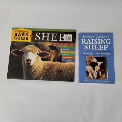 2 Storey's Sheep Guide Raising Sheep and Barn Guide Homesteading Set of 2 Books