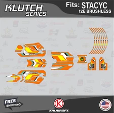 Graphics Kit for STACYC 12E Brushless Electric Bike (All Years) Klutch - Orange