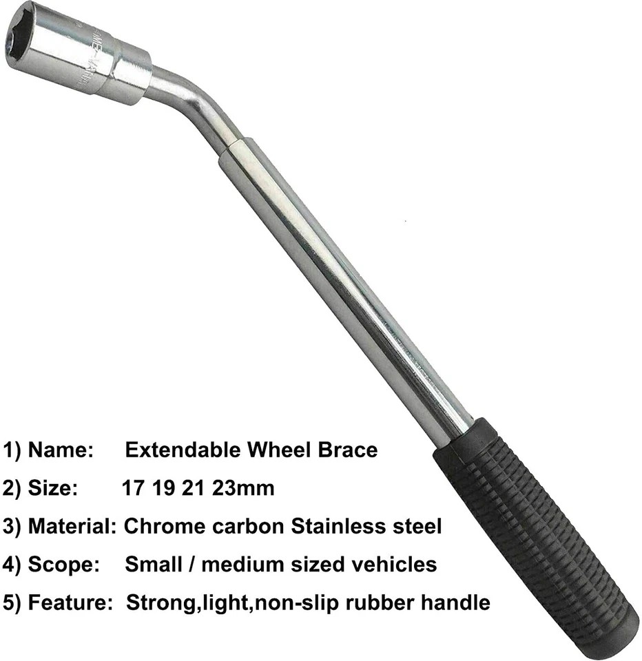 Chave de suporte de roda extensível telescópica soquete automático porca de pneu 17 19 21 23mm - Imagem 4 de 4