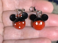 2 Pc Silver Mickey Minnie Mouse Charm Zipper Pulls Keychain Add On Clips
