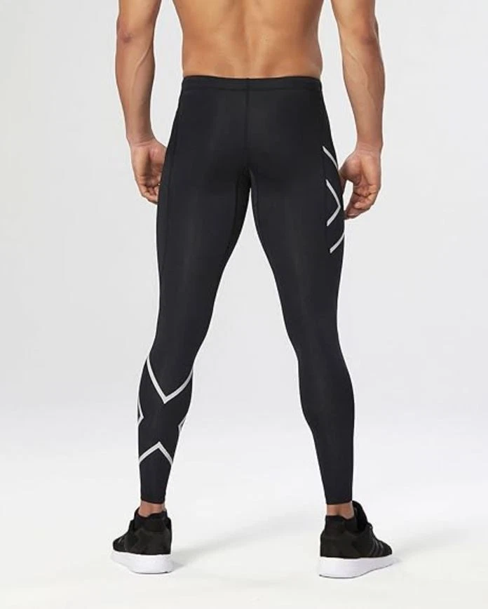 2XU Mens Hyoptik Compression Long Tights – (Black/SRF) - Image 2 of 4