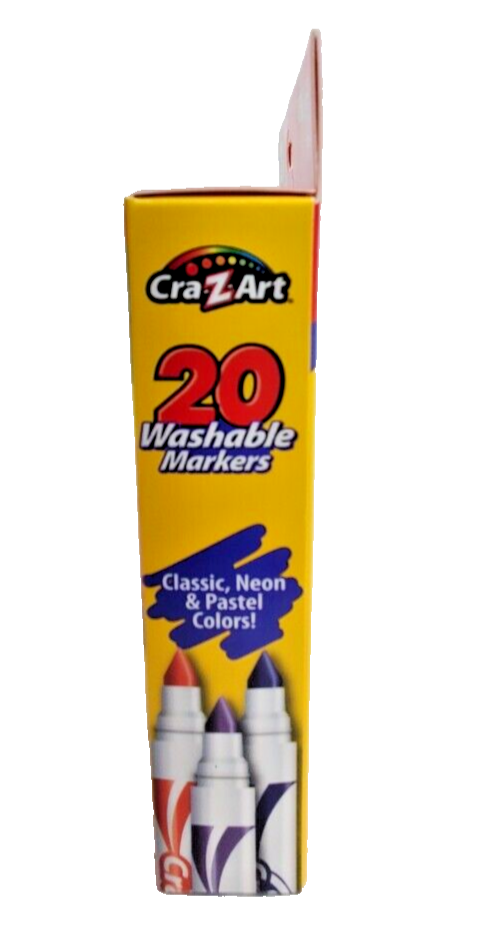 CraZArt NonToxic Washable Broadline Color Markers 20 Assorted