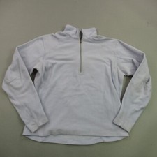 Mountain Hardwear Womens Sweater Medium Long Sleeve Pullover 1/4 Zip Blue Fleece