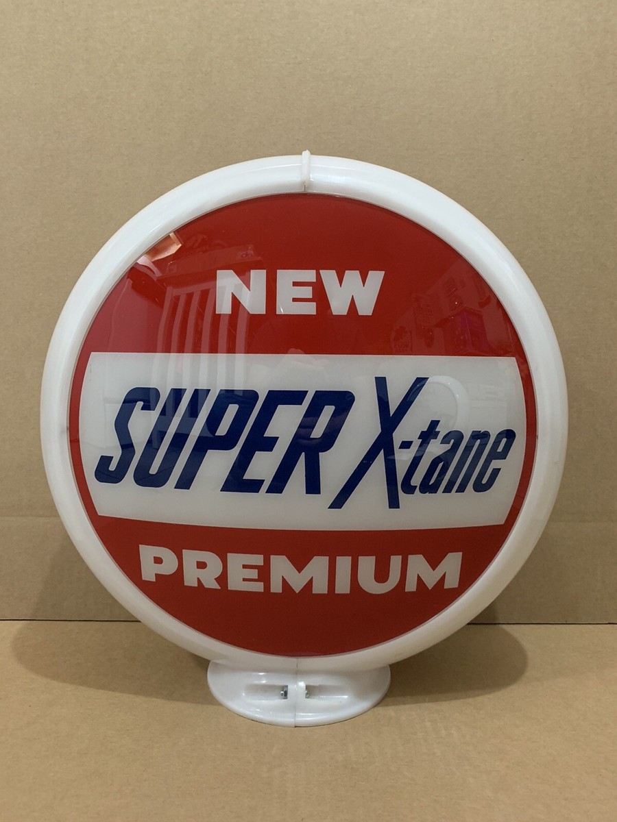 Super X-tane Gas Pump Globe Light Vintage Glass Lens Service