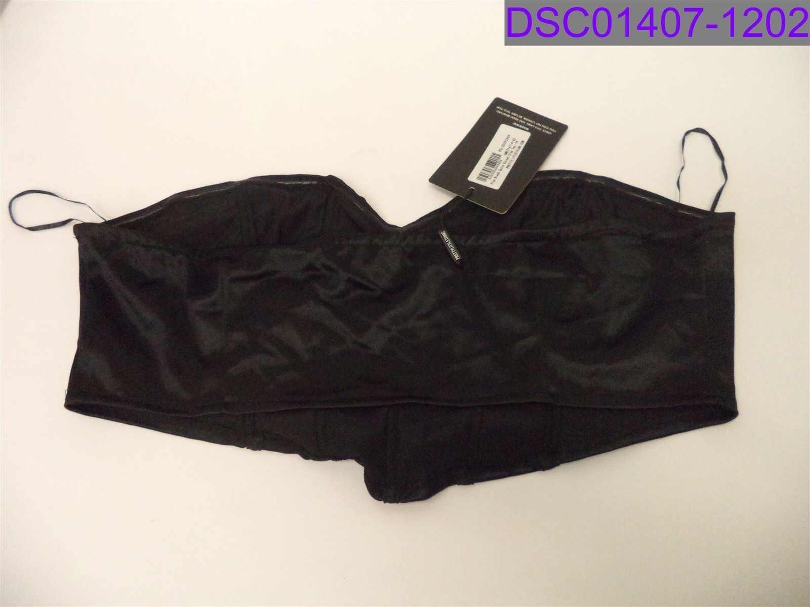 Pretty Little Thing Women's 14 Plus Black Satin Corset Crop Top P/N CME2147/4/62