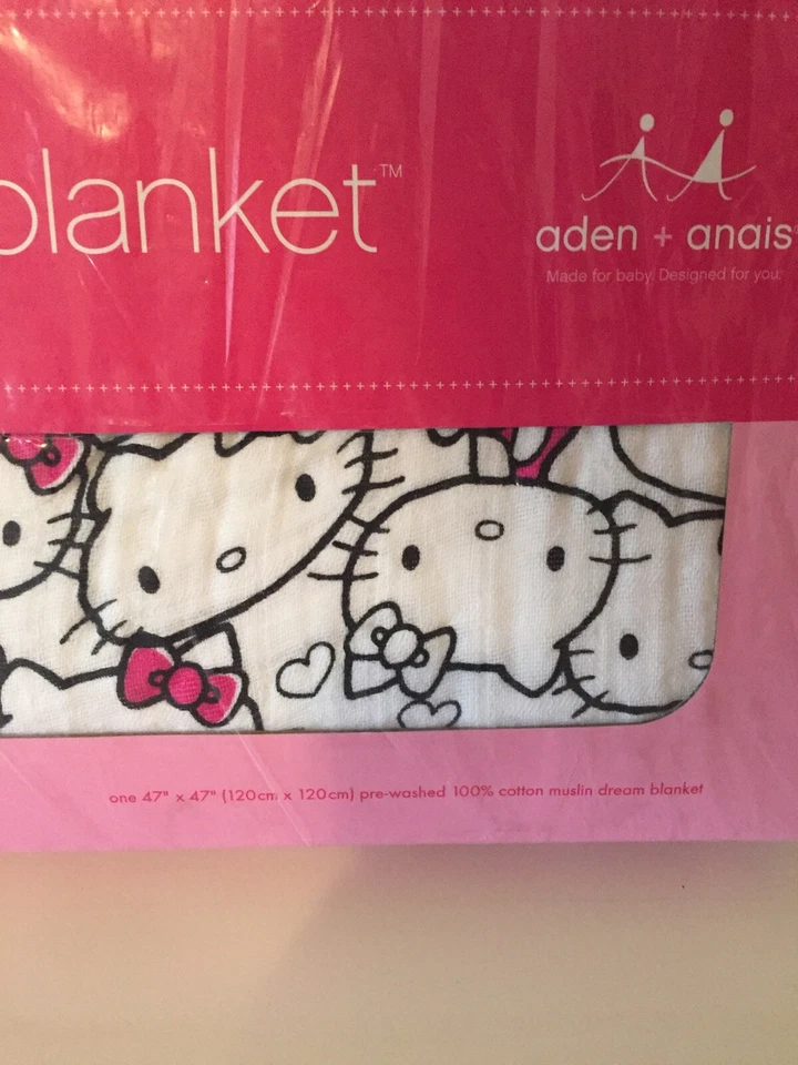 Manta Hello Kitty Aden + Anais Dream 4 capas algodón muselina 47" x 47" NUEVA Foto 3 de 4