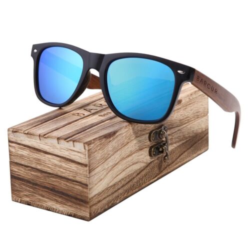 Gafas de sol polarizadas de madera negro nogal gafas de sol protección UV400 para hombre - Imagen 1 de 20