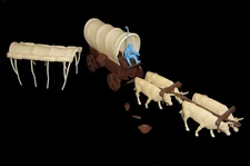 CTS Conestoga Wagon w/4 Ox & Driver plastic toy soldier Marx playset