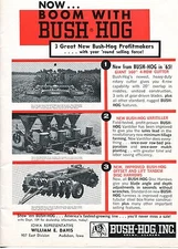 1965 Dealer Print Ad of Bush-Hog Giant 160 Cutter Varitiller & 145 Disc Harrow