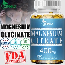 Magnesium 400mg 120 Capsules Sleep Stress Relief Support Bone Softgel