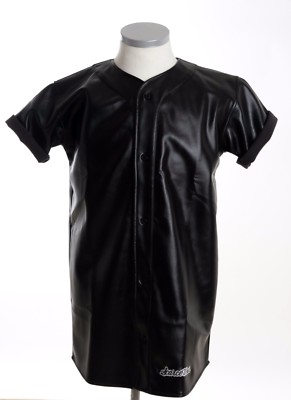 SCARCEWEAR MEN'S LONG TALL BLACK LEATHER BASEBALL JERSEY