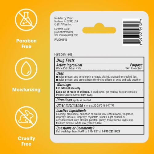 ChapStick Classic Original Lippenbalsam - Feuchtigkeitsspendende Lippenpflege für trockene rissige L... - Bild 2 von 8