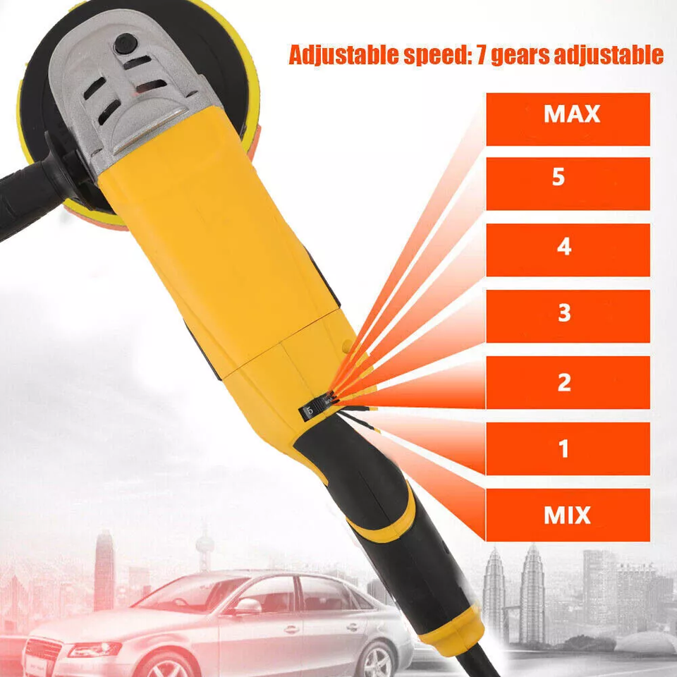 Electric Car Polisher Rotary 7 Speed Waxer Buffer Polishing Machine Kit