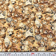 Cats on Cream Nature's Corner by Fabri-Quilt Cotton Fabric by the HALF YARD