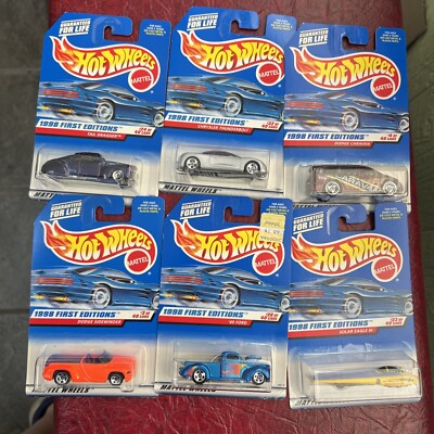 MATTEL Hot Wheels lot Of 6 1998 First Editions FORD DODGE CHRYSLER TAIL DRAGGER