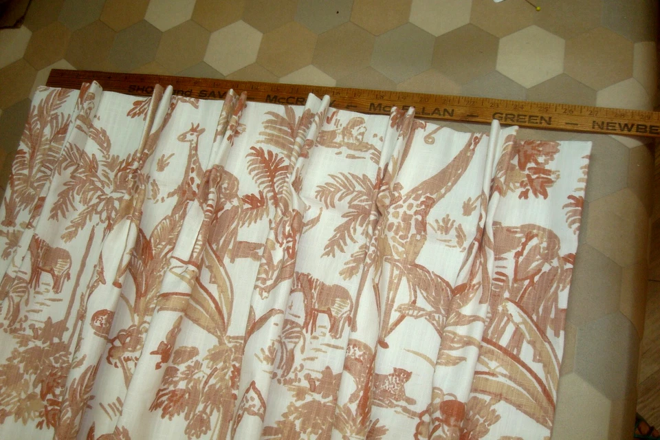 Новая одна пара ДРАПИРОВОК на заказ Meru африканские животные туалетная глина со складками 96 дюймов lg - Изображение 4 из 4