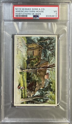 1890 N113 W. Duke & Sons Habitations Of Man AMERICAN FARM HOUSE PSA 3 VG