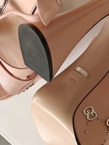Gucci platform tacchi GG 38,5 UK 5,5 US 8,5 rosa borchie ad incastro prezzo consigliato £ 1100 125 - Foto 10 di 10